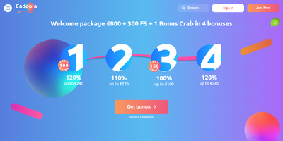 Cadoola websted forhåndsvisning