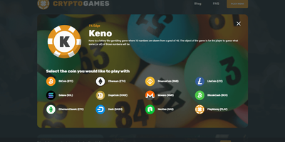 Crypto Games websted forhåndsvisning