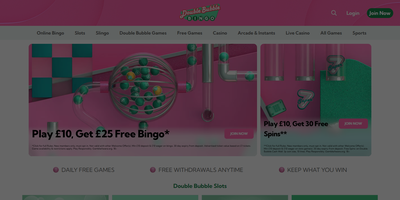 Prévia do site de Double Bubble Bingo