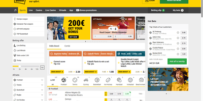 Prévia do site de Interwetten