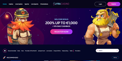 معاينة LyraCasino للموقع