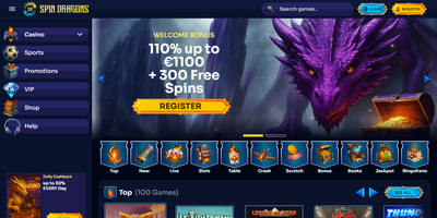 معاينة Spin Dragons للموقع