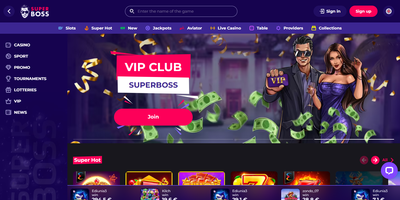 SuperBoss websted forhåndsvisning